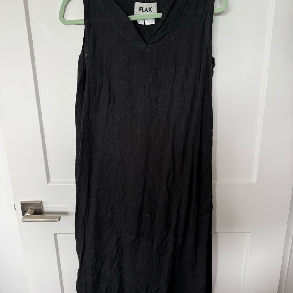 Flax Sleeveless Black Midi Dress